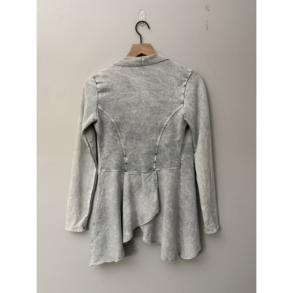 Testimony Los Angeles Cardigan Sweatshirt Gray Acid Wash French Terry Size XS - Picture 4 of 7